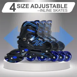 happiory Inline Skates Adjustable Black and Blue Medium Size In-line Skates - Size M UK image 3