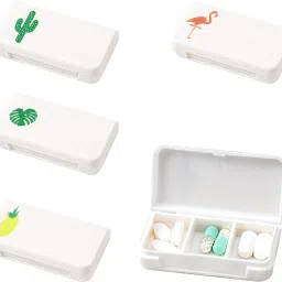hannea Daily Small Pill Organizer Box 4 Pack 3 Compartment Portable Daily Medicine Vitamin Pill Box-picture-14
