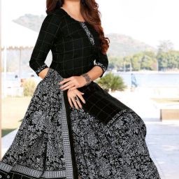 Unstitched Crepe Kurta & Patiyala Material Printed-image-39