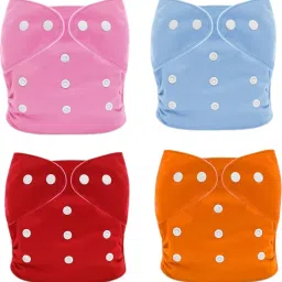Pack Of 4 Reusable Cloth Diapers Washable, with Insert Pads (Pack of 4)-5