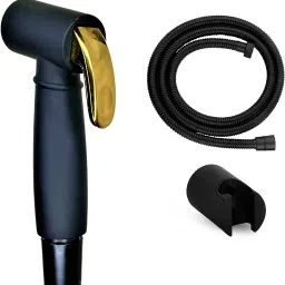 - Premium BLACK Health Faucet Jet Spray With Gold Button + Black Tube & Holder HealthFaucet-image-36