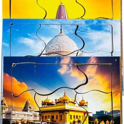 Wooden Wonders of India Jigsaw Puzzle Set Pack of 4 Golden Temple Paperless Toy-image-29