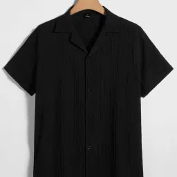 Men Regular Fit Self Design Spread Collar Casual Shirt-image-82