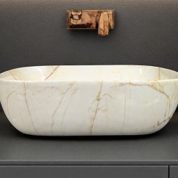 Premium Ceramic (Rj-1040-New) Washbasin With Waste Coupling & Pipe Set (18*13*5)(Rj-1040-NEW) Table Top Basin-image-92