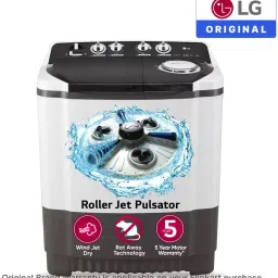 lg 8 kg 5 Star with Roller Jet Pulsator with Soak, Wind Jet Dry and Rat Away, 6 Kg (Spin Tub Capacity), Semi Automatic Top Load Multicolor image 2