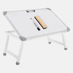 Non Magnetic Wooden Multipurpose Portable Whiteboard Study Laptop Table with 1 Duster and 1 Marker Whiteboards-image-2