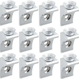 Glass Shelf Brackets Mounting Brace Fixing Pegs Supports, holder Cup for Glass Shelves,Cabinet Display, (PACK OF 12) Shelf Bracket-29