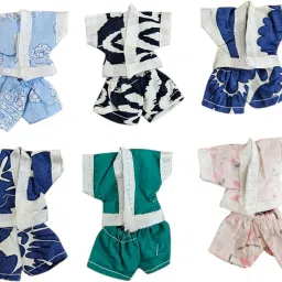 2 NO Laddu Gopal Ji Summer Wear Night Suit Pack 6 (Random Color & Print) Dress-83