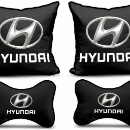 Car Cushion And Head Rest Pillow For Pain Relief Cervical, Back And Neck Support Microfibre Solid Cushion Pack of 4-image-11