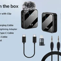 foxne point K205 Dual mini wireless microphone 2 Microphone TX & 1 Receiver RX Microphone image 3