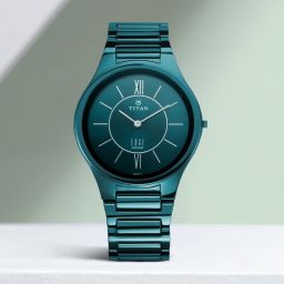 Edge Ceramic Quartz in Glossy Electric Blue Dial Analog Watch- For Men NT1696QC03-image-59