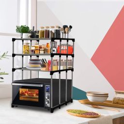 Microwave Stand Carbon Steel Kitchen Trolley-image-35