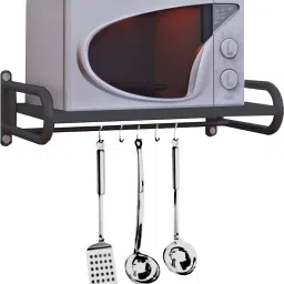 Containers Kitchen Rack Wall Mounted Metal Microwave Oven Shelf, High Stability Stand For Rice Cooker Storage, Oven Rack For Multi-Purpose Usage Iron-picture-15
