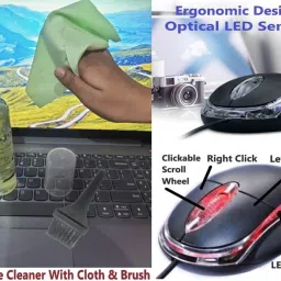 ANJO USB Keyboard-LED Mouse-Non Slip Mouse Pad-3in1 Cleaner-LED Combo Set image 4
