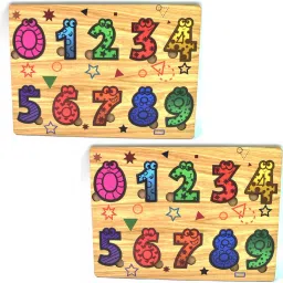 Wooden Number Puzzle Learning Educational Board (1 Set / 28×20 Cm) 2 pcs-8