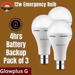 12W Rechargeable Emergency Bulb Combo Pack of 3 | Power Cut Solution 3 hrs Bulb Emergency Light-4