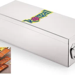 Stainless Steel Jewellery Box, with 2 velvet partition trays, 2 fixed plastic boxes for small ornaments & 1 velvet pouch jewelry safe Vanity Box-10