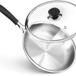 Triply Frying Pan – Toxin Free & Induction Compatible Fry Pan 20 cm diameter with Lid 1 L capacity-1