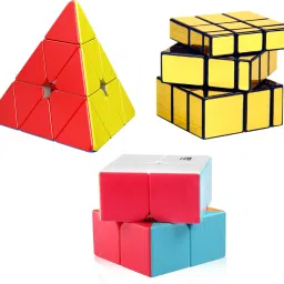 2x2x2 Pyramid & Magic Gold Mirror Super Speed Cube Combo Puzzle Game Toy-picture-20