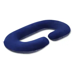 dormyo Cozy C-Shape Velvet Mircrofibre Pregnancy Pillow With Detachable Zipper Pillow In Blue & Grey Colour-picture-28