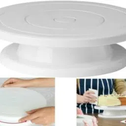 stuti enterprisee New Cake Decorating Turntable 360 Rotation and Display Stand Plastic Cake Server  (White) Plastic Cake Server image 4