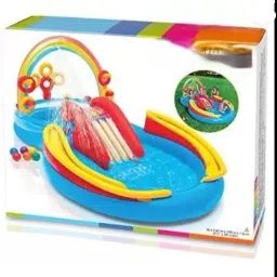 Rainbow Ring Play Center Pool - Multicolour Inflatable Swimming Pool-10