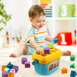 namanshu tex Baby's First Shape Sorting Learning Toys with 16 Blocks for Kids (Multicolor) image 3