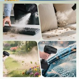 Cordless Leaf Blower, Turbo Jet Blower with Battery and Charger Forward Curved Leaf Blower-image-82