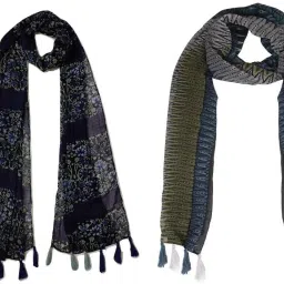 Printed Chiffon Women Multicolor Scarf, Stole, Fancy Scarf-image-64
