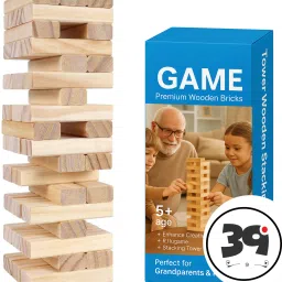 Wooden Tumbling Tower Toy | Stacking Blocks Puzzle Game for Kids & Adults-20-9