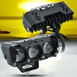 TY-25 Universal 3-Lens LED Fog Lights Yellow/White Color Fog Lamp Car, Motorbike, Truck, Van LED (12 V, 60 W)-6