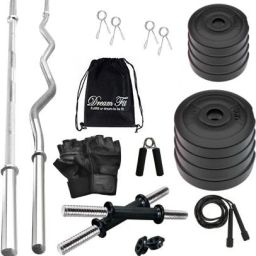 30 kg 30 Kg PVC weight Home Gym with straight rod, curl rod , Gym Bag and Accessories Home Gym Combo-27