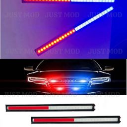 RED/BLUE 17cm LED Light Strip Strobe Flash Waterproof Car 12V DRL Fog Light 2pc Car Fancy Lights-image-110
