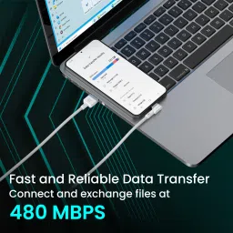 Portronics USB Type C Cable 3 A 2 m Konnect L with Data Sync, Nylon Braided, Tangle Resistant, Fast Charging Cable image 2