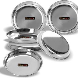 Heavy gauge stainless steel halva /breakfst/serving plates pack of 6 Quarter Plate-image-17