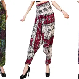Printed Rayon Women Harem Pants-image-72