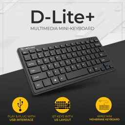 LAPCARE D-Lite Plus Wired Black Wired USB Laptop-size Desktop Keyboard Compatible with Desktop, Laptop, Mac image 2