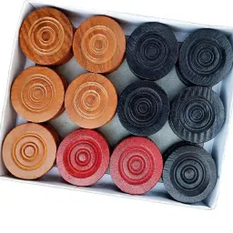 Carrom Coins Wood Set of 24 Coins with 1 Premium Assorted Striker Carrom Pawns-image-17