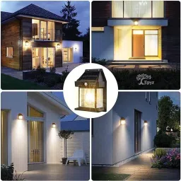 olar Wall Bulb Lights Outdoor 3 Modes & Motion Sensor Waterproof Clear Panel LED Front Light-picture-15