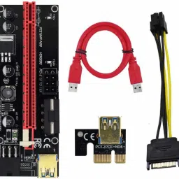 Xsentuals PCIe Riser Adapter Card VER009S / 009S Black & Gold 16x to 1x 60cm USB 3.0 Extension Cable - GPU Riser Adapter - Mining Bitcoin, Ethereum ETH Zcash ZEC Monero XMR GDDR4 16 GB NVIDIA Chipset 64 bit 120 MHz Graphics Card image 2