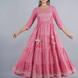 Women Printed Viscose Rayon Anarkali Kurta-image-25
