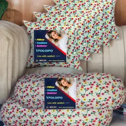 5 Cushion And 2 Microfibre Solid Bolster Pack of 7-image-74