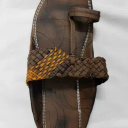 Men’s Brown Kolhapuri Chappal – Genuine Leather Ethnic Slippers for Men Mojaris For Men-picture-13