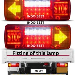 Tata/Ashok Leyland 4 Chamber Stop Arrow LED 12V (Set) for Truck Buses Tail Light Truck LED for Tata (12 V, 21 W)-16