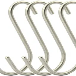 12 Pcs. Pure Stainless Steel S-Shaped Heavy Duty 4" S Hooks Hanger for Metal Kitchen Pot Rack Hooks Closet Hooks Plants Hooks for Hanging Pot, Pan, Cups, Plants, Bags, Jeans, Towels Hook 4-image-63