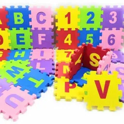 erise Mini Size Play Puzzle MAT for Kids, 36 pcs Alphanumeric Non-Toxic EVA MAT, Interlocking Puzzle Mat with ABCD and 0-9 Numbers Set Toy Mat for Kids image 3