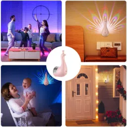 Calldrishe Peacock Night Lights Remote Control Decoration Lamp Wall Light Smart Sensor Light image 5