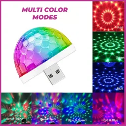 wrader Multicolor USB Operate Plug & Play Disco Projection Light USB LED Light for Home Single Disco Ball image 2