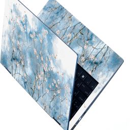 Anweshas Full Body Laptop Skin Sticker - White Flowers on Blue Abstract Self Adhesive Stretched Vinyl Laptop Skin Compatible for 15.6 inch-image-59