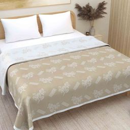 Plarsh Comfort Grey Floral Premium Soft 300 GSM Pure Cotton Reversible Double Bed-image-42
